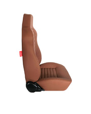 CPA3001 All Brown Leatherette Cipher Auto Universal Jeep Seats - Pair