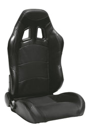 CPA1007 Wide Version/Black Premium Leatherette with Carbon Fiber Style Accents Cipher Auto Racing Seats - Pair
