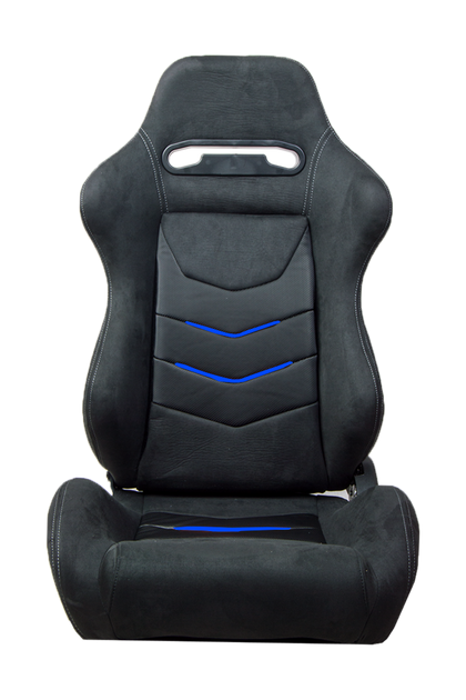 CPA1075 Black Micro Suede With CF PU Leatherette inserts W/ Blue
