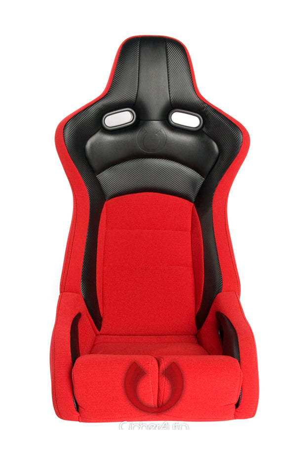 CPA2002CFBKRD CIPHER VIPER RACING SEATS RED CLOTH W/ BLACK CARBON PU - PAIR
