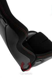 CPA2002CFBK  CIPHER VIPER RACING SEATS BLACK CLOTH BLACK CARBON PU W/ BLACK STITCHING - PAIR