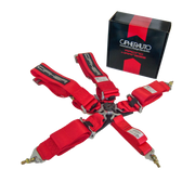 CPA4005 Cipher Racing Red 5 Point 3 Inches Camlock Quick Release Racing Harness w/ Snap Hook & Eye Bolts - SFI 16.1