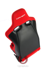CPA2002CFBKRD CIPHER VIPER RACING SEATS RED CLOTH W/ BLACK CARBON PU - PAIR