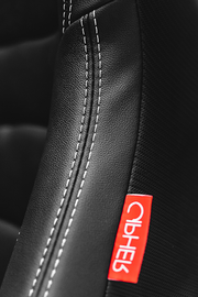 CPA2001 Cipher Euro Racing Seats Black Leatherette Carbon Fiber w/ White Stitching - Pair---OUT OF STOCK