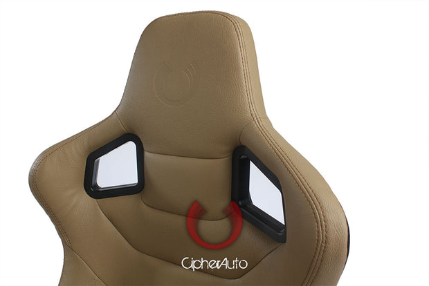 CPA2001PCFBG CIPHER EURO RACING SEATS TAN LEATHERETTE CARBON FIBER - PAIR