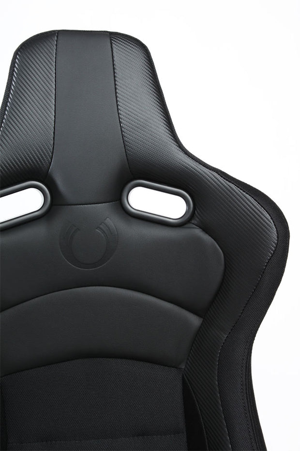 CPA2003CFBK CIPHER VP-8 RACING SEATS ALL BLACK W/ BLACK CARBON PU - PAIR