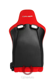 CPA2002CFBKRD CIPHER VIPER RACING SEATS RED CLOTH W/ BLACK CARBON PU - PAIR