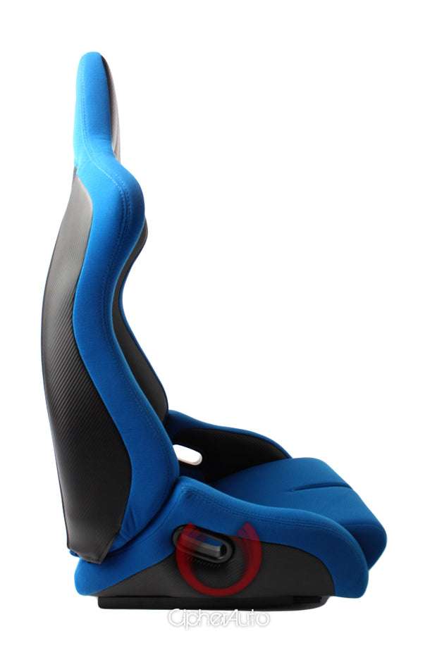 CPA2002CFBKBU  CIPHER VIPER RACING SEATS BLUE CLOTH W/ BLACK CARBON PU - PAIR