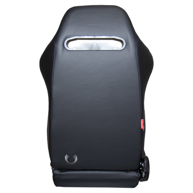 CPA1075 Black Leatherette w/ Micro Suede Inserts w/ Red Accents Universal Racing Seats - Pair (NEW!)---