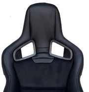 CPA2039 Dual Turn Recliner Cipher Racing Seats Black Leatherette & Suede w/ Fiberglass Backing - EACH