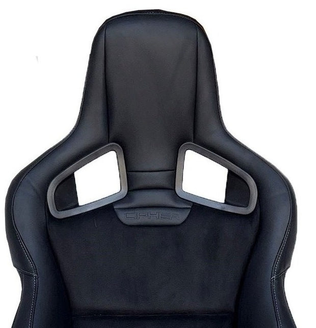 CPA2039 Dual Turn Recliner Cipher Racing Seats Black Leatherette & Suede w/ Fiberglass Backing - EACH