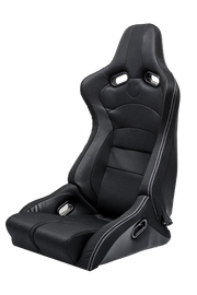 CPA2002 Cipher Viper Racing Seats Black Cloth Black Carbon PU w/ White Stitching - Pair----(OUT OF STOCK)