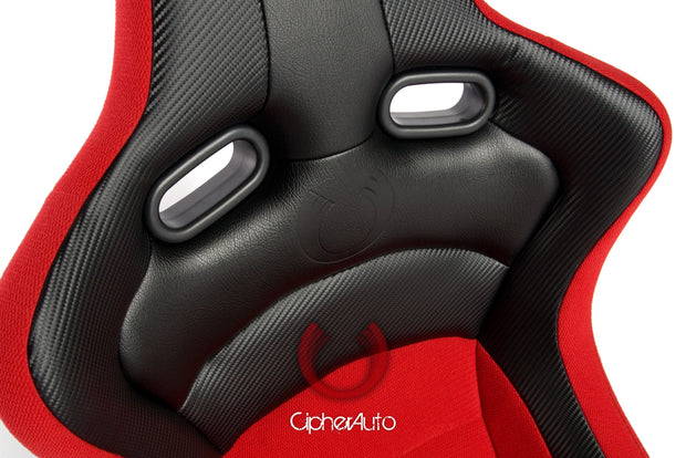 CPA2002CFBKRD CIPHER VIPER RACING SEATS RED CLOTH W/ BLACK CARBON PU - PAIR