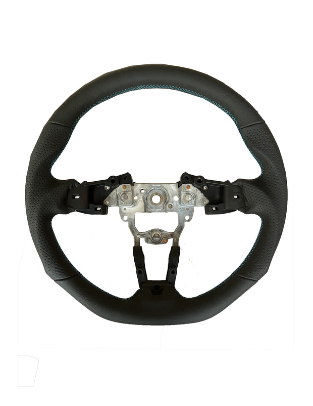 Enhanced Steering Wheel for Mazda Miata 2016-2024 ND Leather with Blue Stitching