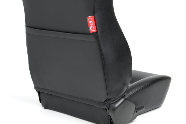 CPA3001 ALL BLACK LEATHERETTE CIPHER AUTO UNIVERSAL JEEP SEATS - PAIR