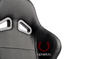 CPA1001 ALL BLACK LEATHERETTE CIPHER AUTO RACING SEATS - PAIR