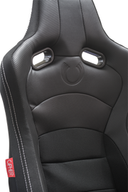 CPA2002 Cipher Viper Racing Seats Black Cloth Black Carbon PU w/ White Stitching - Pair----(OUT OF STOCK)