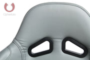 CPA1001 ALL GRAY LEATHERETTE CIPHER AUTO RACING SEATS - PAIR