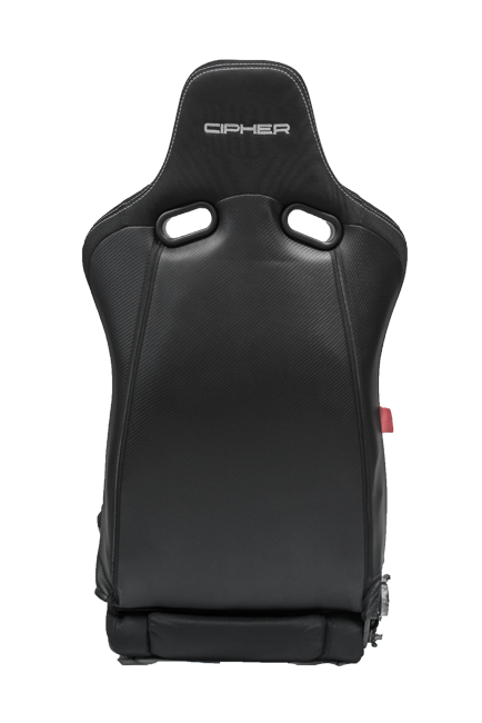 CPA2002 Cipher Viper Racing Seats Black Cloth Black Carbon PU w/ White Stitching - Pair----(OUT OF STOCK)