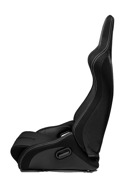 CPA2002 Cipher Viper Racing Seats Black Cloth Black Carbon PU w/ White Stitching - Pair----(OUT OF STOCK)