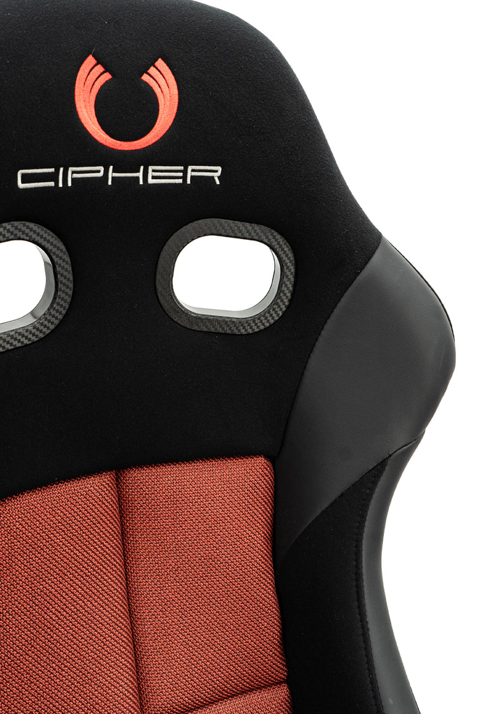 CPA2010 All Black Fabric With Red Polo Mesh Inserts FRP fixed Back