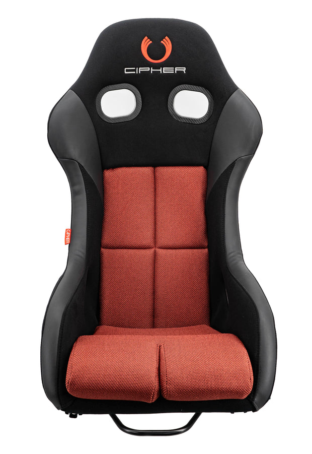 CPA2010 All Black Fabric With Red Polo Mesh Inserts FRP fixed Back Bucket Seat - Single (NEW!)
