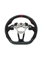 Enhanced Steering Wheel for Mazda Miata 2016-2024 ND Hydro-Dipped Carbon Style with Red Stitching