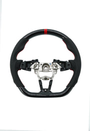 Enhanced Steering Wheel for Mazda Miata 2016-2024 ND Hydro-Dipped Carbon Style with Red Stitching
