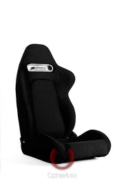 CPA1019 BLACK CLOTH W/ OUTER RED STITCHING CIPHER AUTO RACING SEATS - PAIR