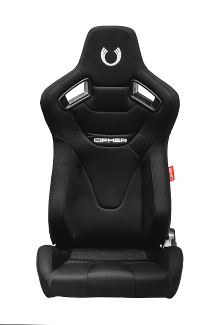 CPA2009RS Cipher Racing Seats Black Cloth Carbon Fiber w/ Gray Stitching - Pair (NEW!)----OUT OF STOCK