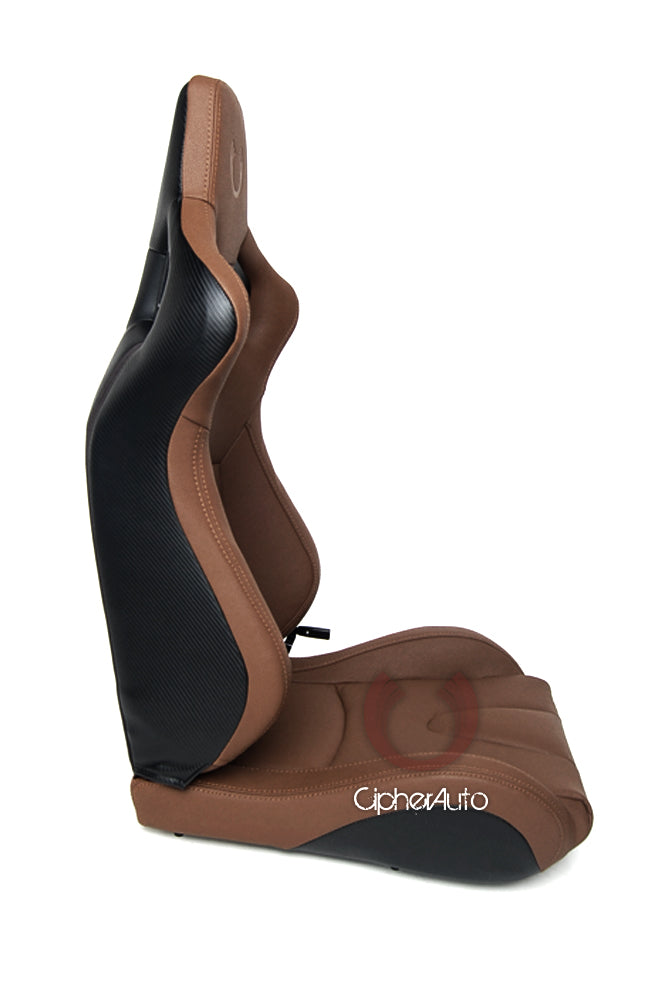 CPA2001PCFER CIPHER EURO RACING SEATS MOCHA LEATHERETTE CARBON