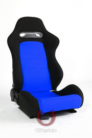 CPA1013 BLACK & BLUE INSERT CLOTH CIPHER AUTO RACING SEATS - PAIR