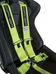 CPA4005 Cipher Racing Neon Yellow 5 Point 3 Inches Camlock Quick Release Racing Harness w/ Snap Hook & Eye Bolts - SFI 16.1