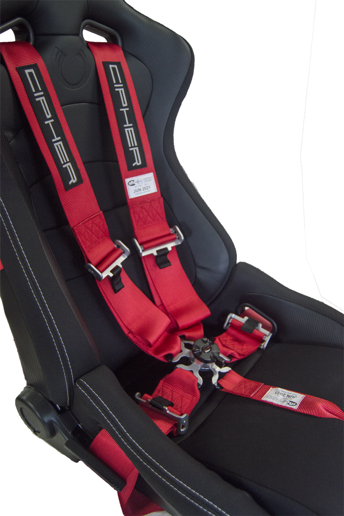 CIPHER RACING RED 5 POINT 3 INCHES CAMLOCK QUICK RELEASE RACING HARNESS W SNAP HOOK EYE BOLTS SFI 16.1 Cipher Auto
