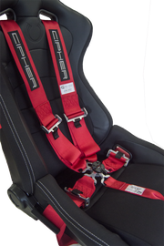 CPA4005 Cipher Racing Red 5 Point 3 Inches Camlock Quick Release Racing Harness w/ Snap Hook & Eye Bolts - SFI 16.1