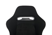 CPA1013 BLACK CLOTH W/ MICROSUEDE INSERT CIPHER AUTO RACING SEATS - PAIR