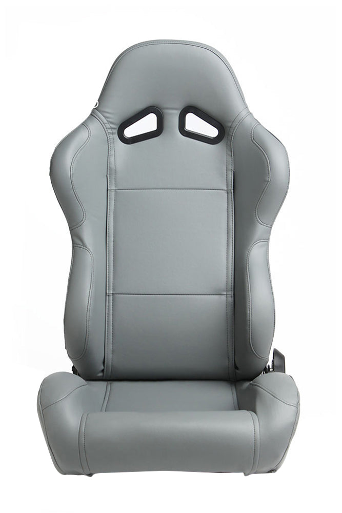 CPA1001 All Gray Leatherette Cipher Auto Racing Seats - Pair