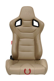 CPA2001PCFBG-GD CIPHER EURO RACING SEATS TAN LEATHERETTE CARBON FIBER **SPECIAL EDITION** - PAIR