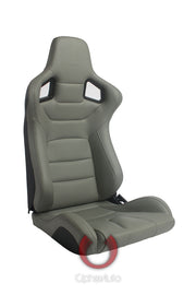 CPA2001PCFGY CIPHER EURO RACING SEATS GRAY LEATHERETTE CARBON FIBER W/ DARK GREY STITCHING - Pair