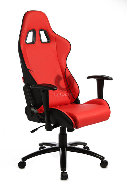 CPA5001 ALL RED LEATHERETTE CIPHER AUTO OFFICE RACING SEAT