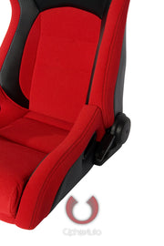 CPA2002CFBKRD CIPHER VIPER RACING SEATS RED CLOTH W/ BLACK CARBON PU - PAIR