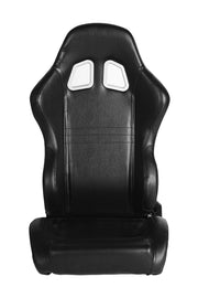 CPA1007 ALL BLACK LEATHERETTE CIPHER AUTO RACING SEATS - PAIR