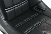CPA3003 ALL BLACK LEATHERETTE CIPHER AUTO UNIVERSAL FIXED BACK SUSPENSION SEAT - SINGLE