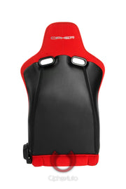 CPA2002CFBKRD CIPHER VIPER RACING SEATS RED CLOTH W/ BLACK CARBON PU - PAIR