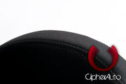 CPA1016 BLACK CLOTH W/ GREY STITCHING CIPHER AUTO RACING SEATS - PAIR