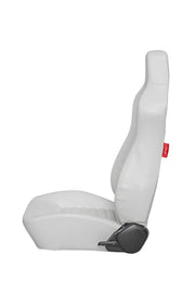 CPA3001 ALL WHITE LEATHERETTE CIPHER AUTO UNIVERSAL JEEP SEATS - PAIR