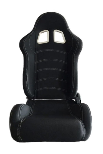 CPA1016 Black Cloth w/ White Stitching Cipher Auto Racing Seats - Pair *OUT OF STOCK*