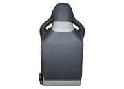 CPA2009RS Cipher Racing Seats Grey Leatherette Carbon Fiber w/ Grey Stitching - Pair
