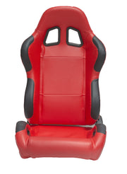 CPA1025 Red leatherette racing seats with side seatbelt bezels (Pair)