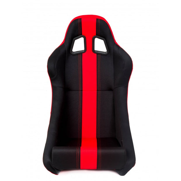 CPA1005 ALL BLACK W/ Red Stripe FABRIC CIPHER AUTO FULL BUCKET RACING SEAT - SINGLE